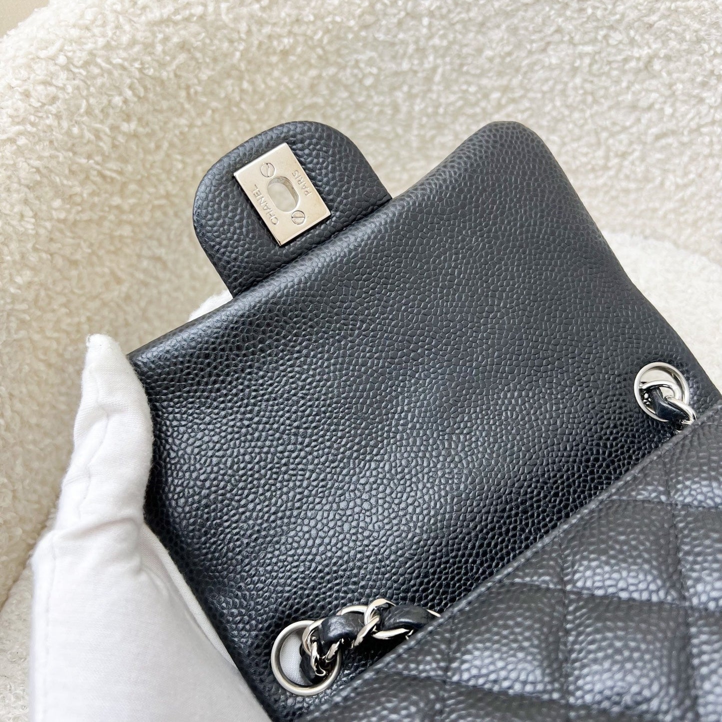 Chanel Classic Square Mini Flap in Black Caviar and SHW