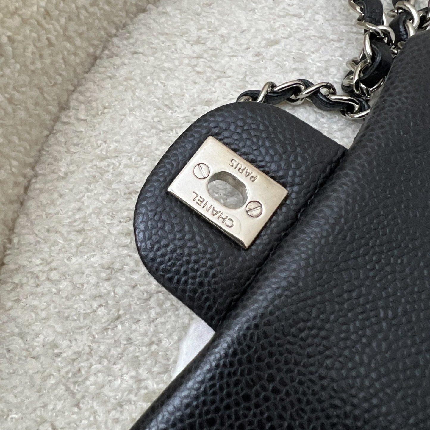 Chanel Classic Square Mini Flap in Black Caviar and SHW