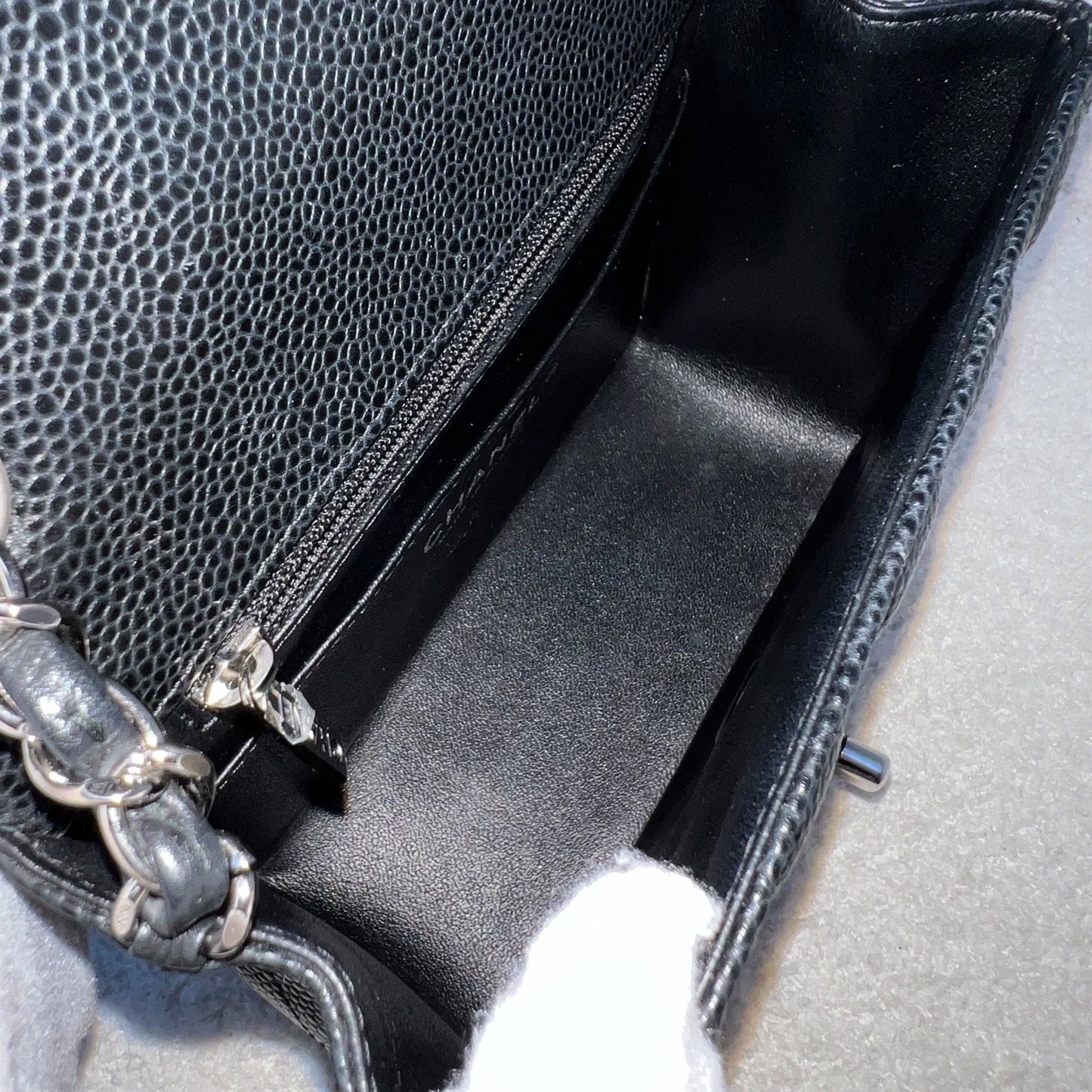 Chanel Classic Square Mini Flap in Black Caviar and SHW