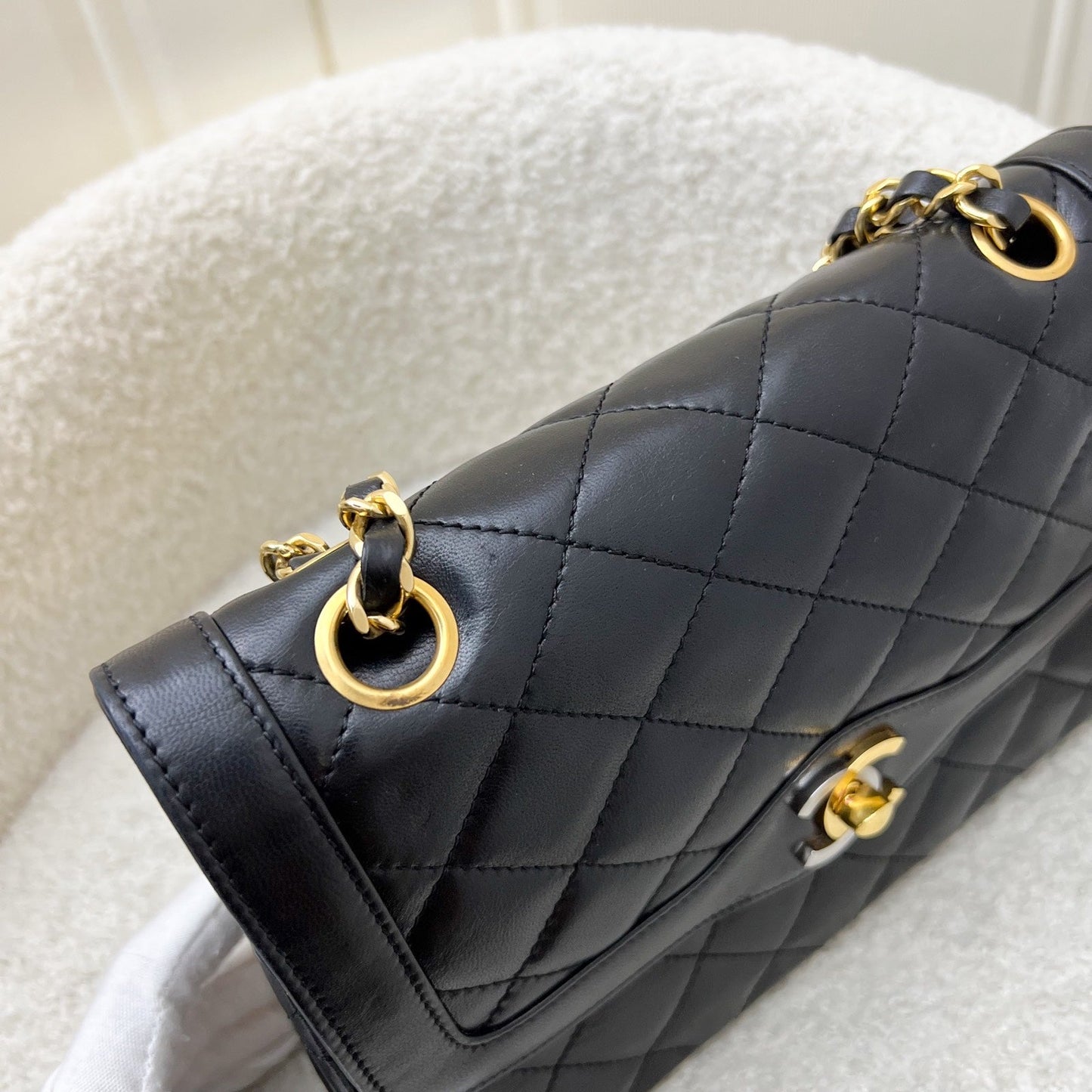 Chanel Vintage Seasonal Small Flap with 2-tone Turn Lock and 24K Gold-Plated HW