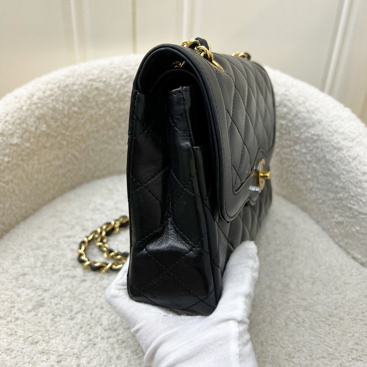 Chanel Vintage Seasonal Small Flap with 2-tone Turn Lock and 24K Gold-Plated HW