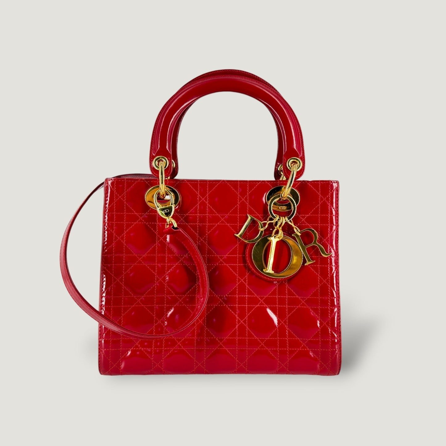 LADY DIOR BAG | RED PATENT