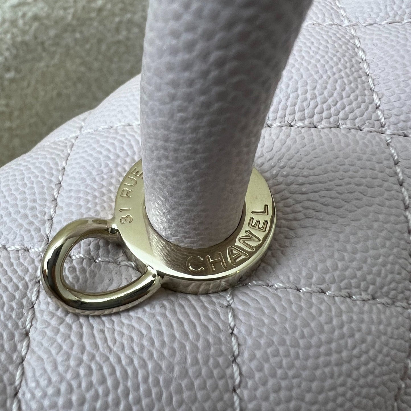 Chanel Medium 29cm Coco Handle in 20A Lilac Caviar and LGHW