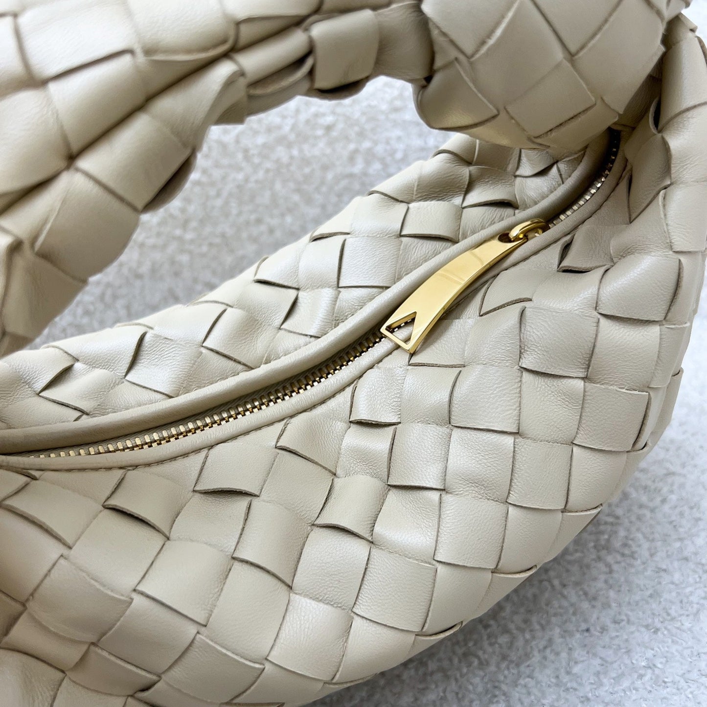 Bottega Mini Jodie in Porridge Intrecciato Leather and GHW