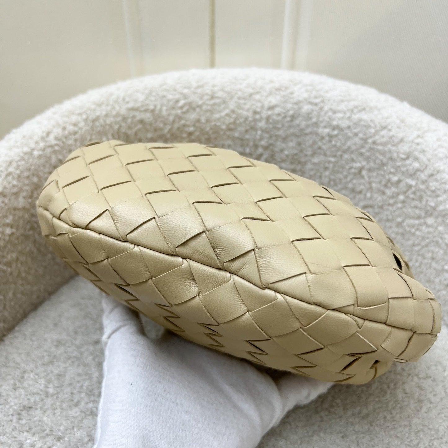 Bottega Mini Jodie in Porridge Intrecciato Leather and GHW