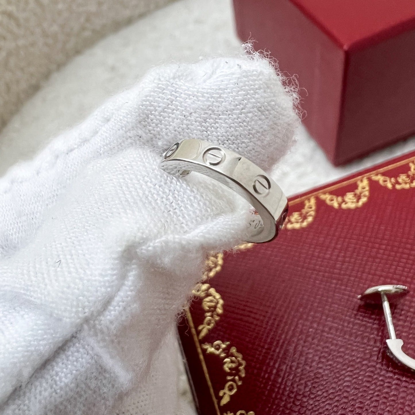Cartier Love Earrings Small Model in 18K White Gold (Model: B8028900)