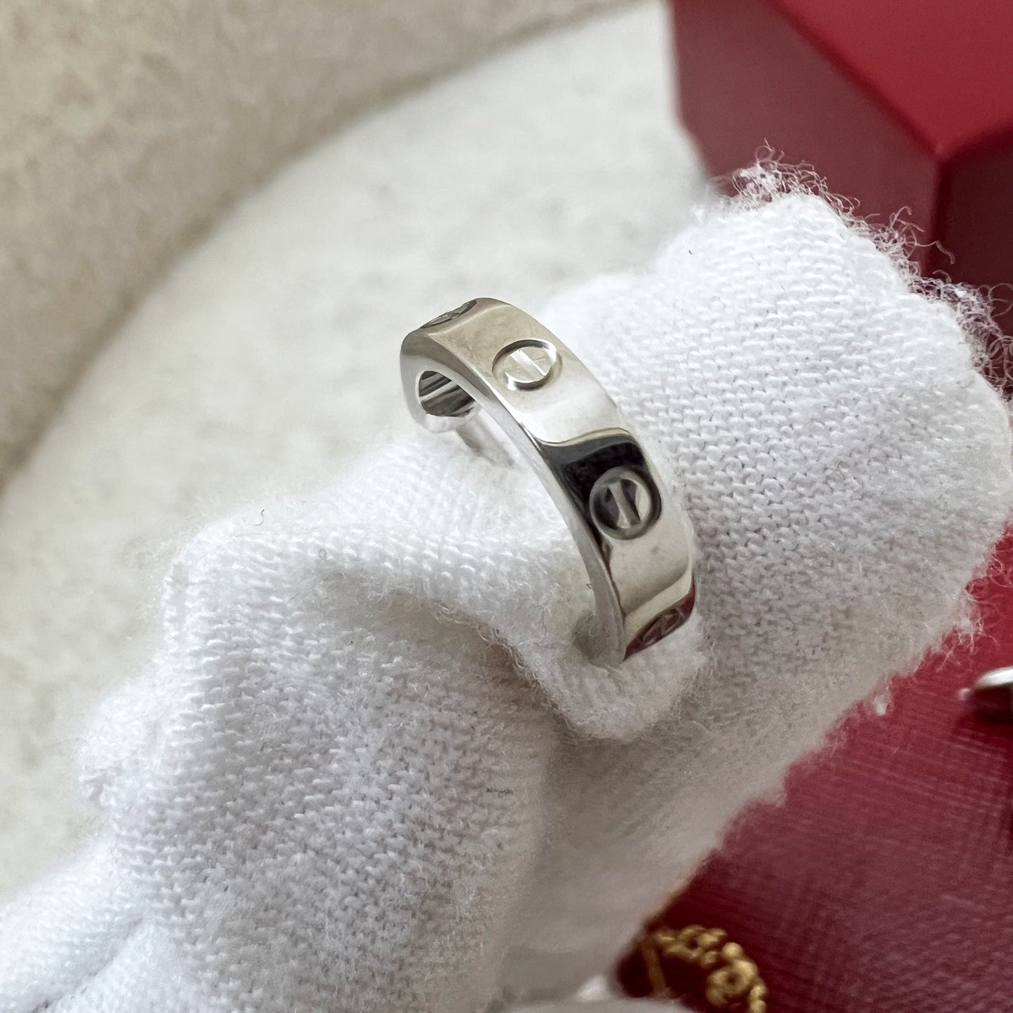 Cartier Love Earrings Small Model in 18K White Gold (Model: B8028900)