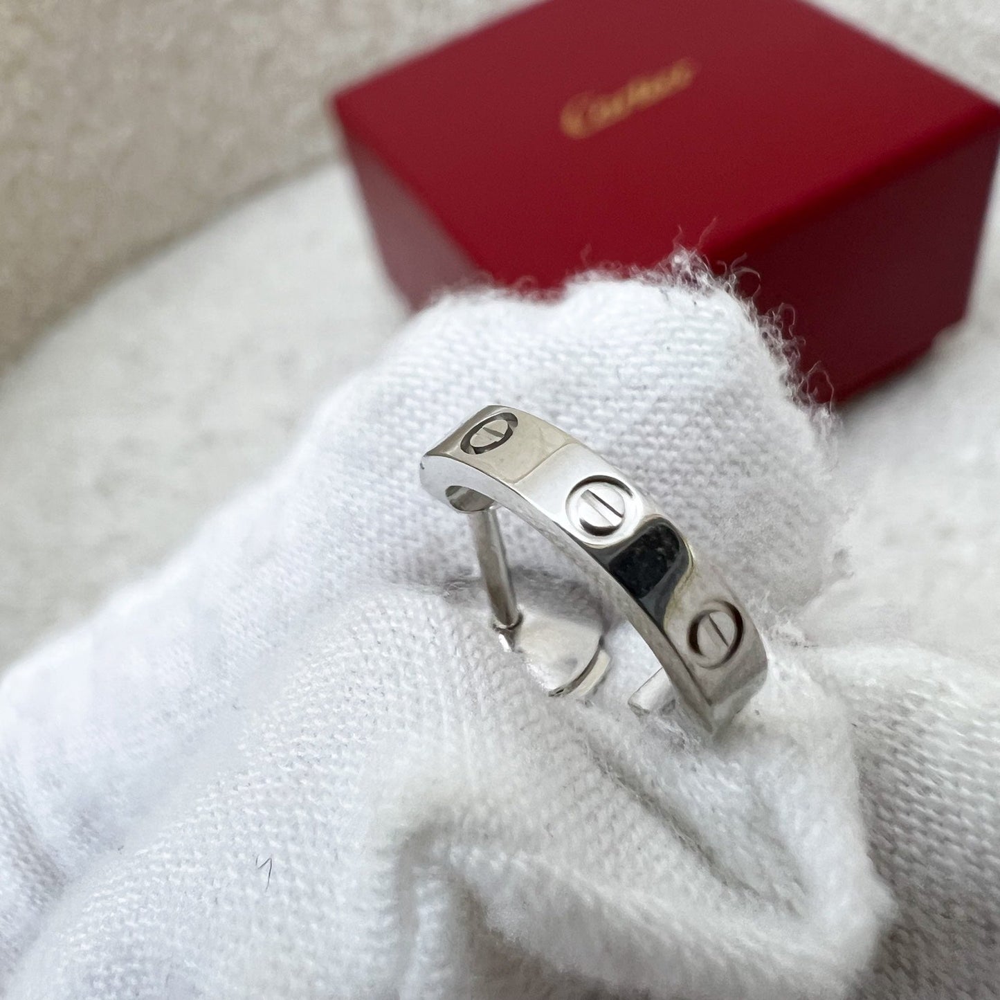 Cartier Love Earrings Small Model in 18K White Gold (Model: B8028900)
