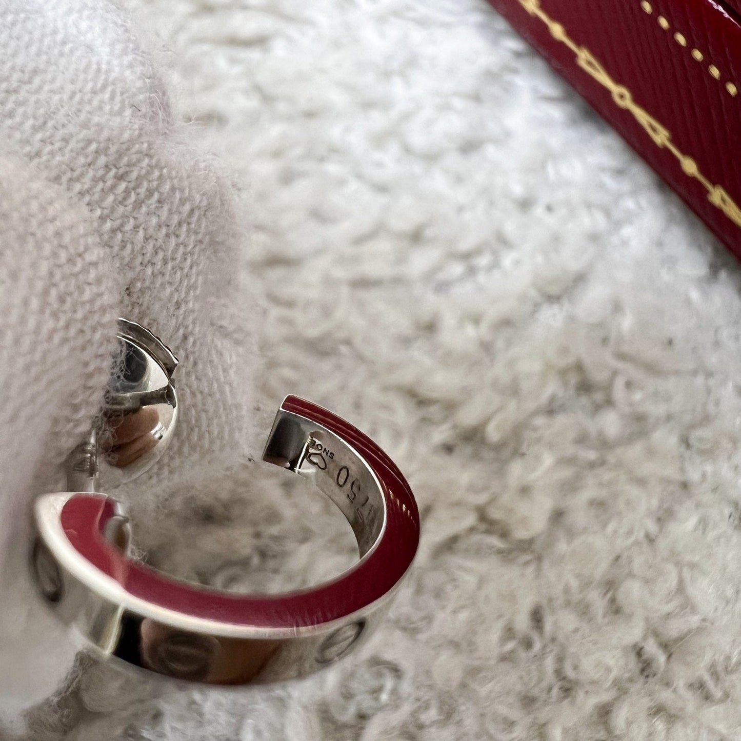 Cartier Love Earrings Small Model in 18K White Gold (Model: B8028900)