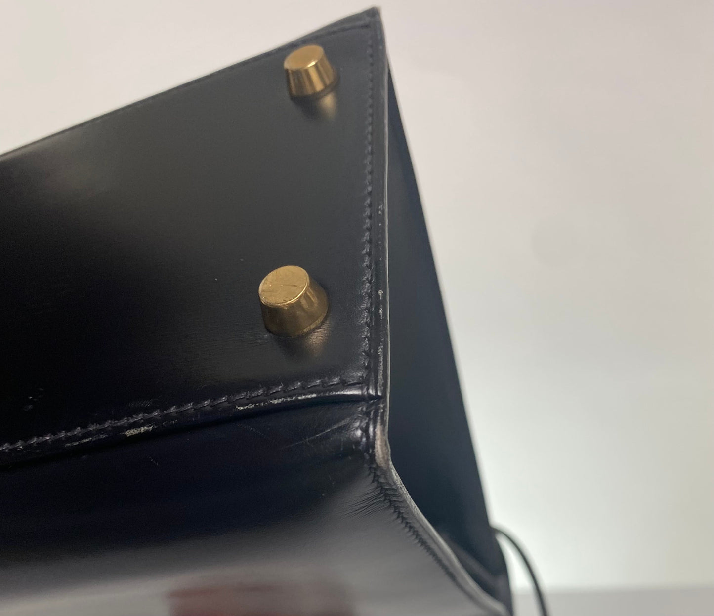 Hermes Vintage Kelly 32 Black Boxcalf Leather