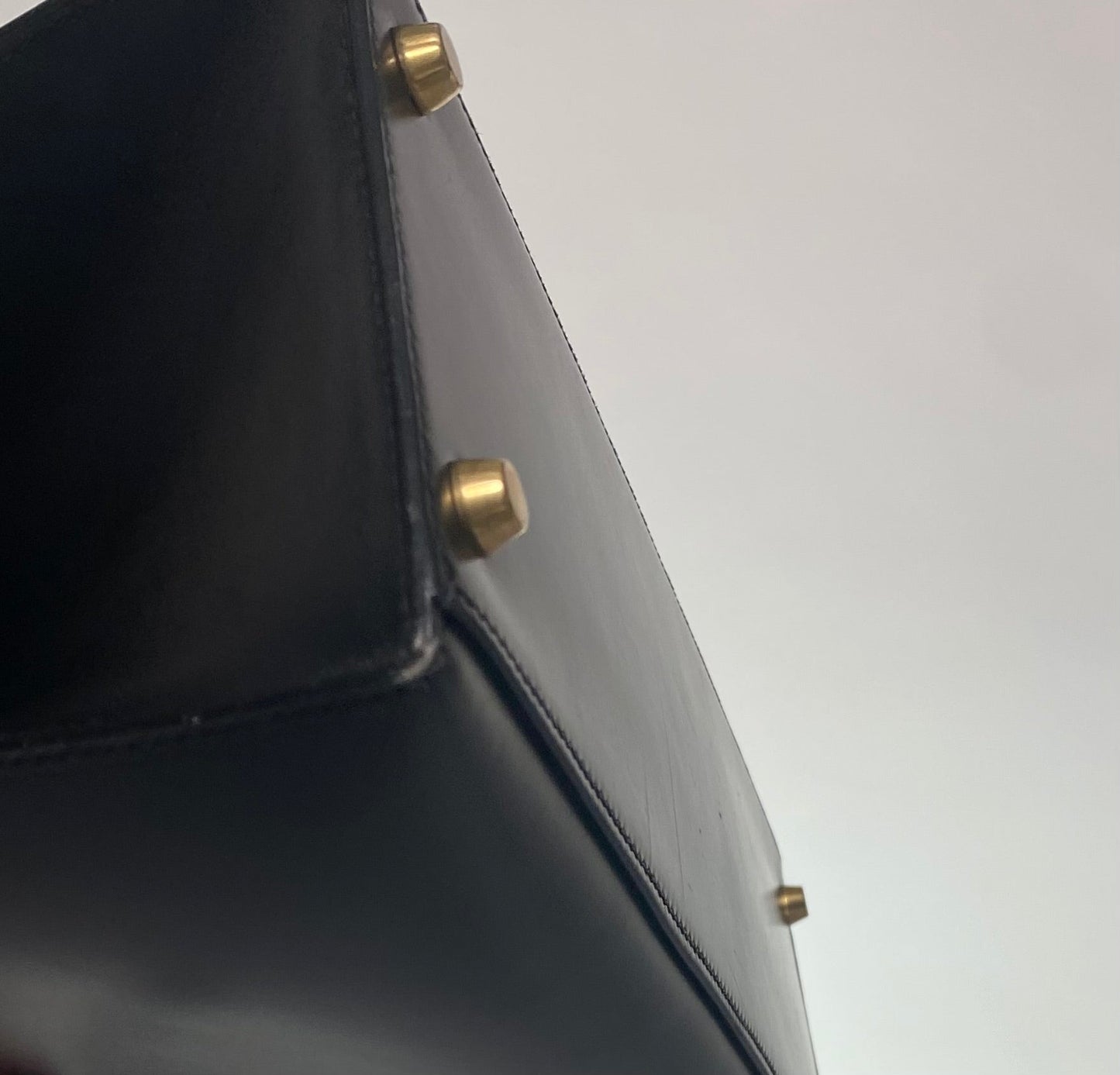 Hermes Vintage Kelly 32 Black Boxcalf Leather