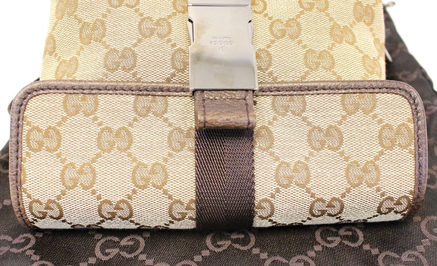 GUCCI GG Canvas Brown Waist Bum Bag