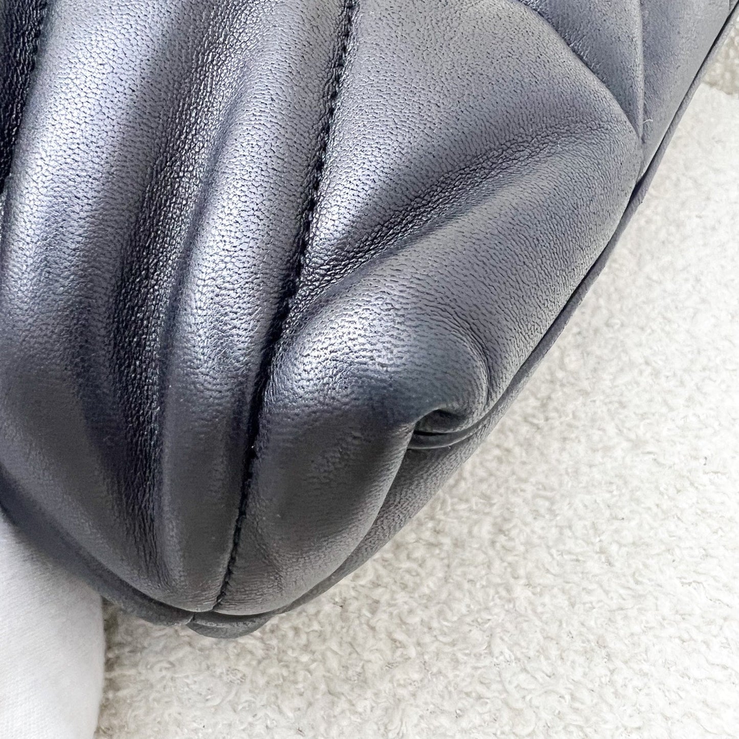 Saint Laurent YSL Small Loulou Puffer Flap Bag in Black Lambskin and PHW