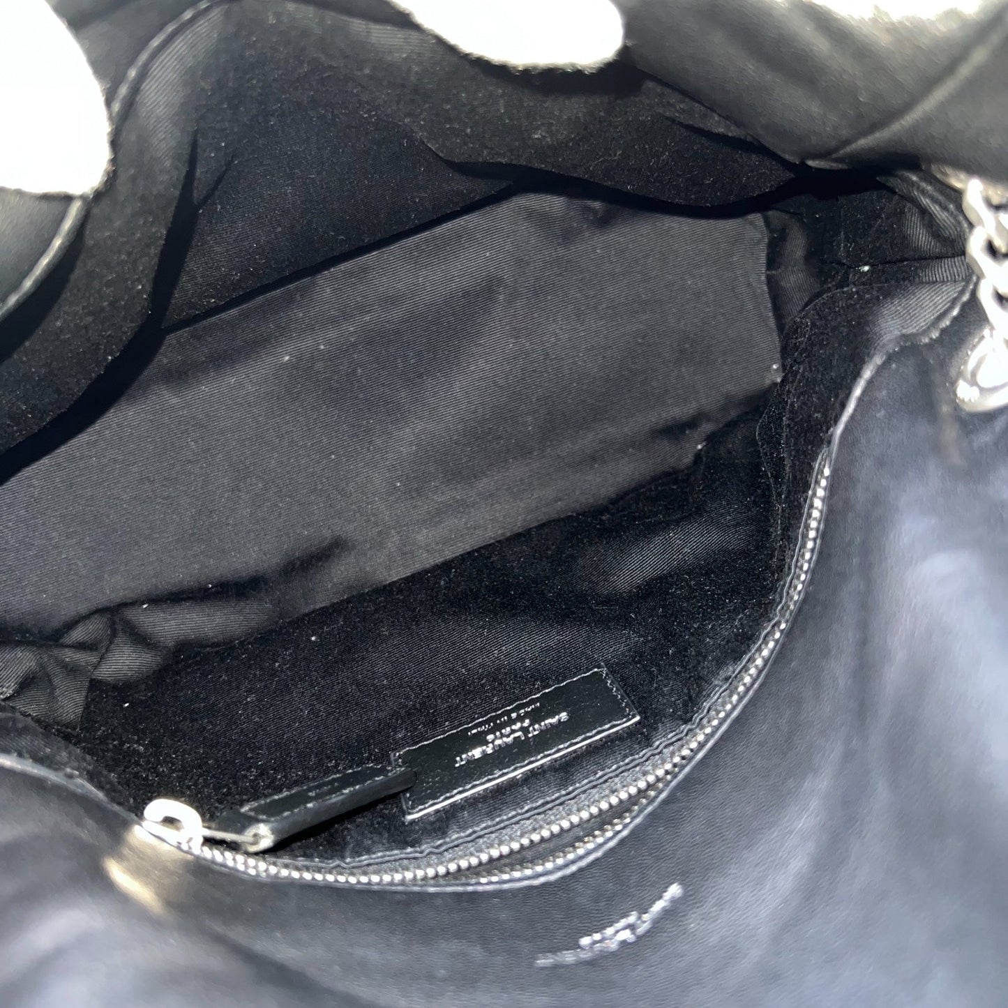 Saint Laurent YSL Small Loulou Puffer Flap Bag in Black Lambskin and PHW