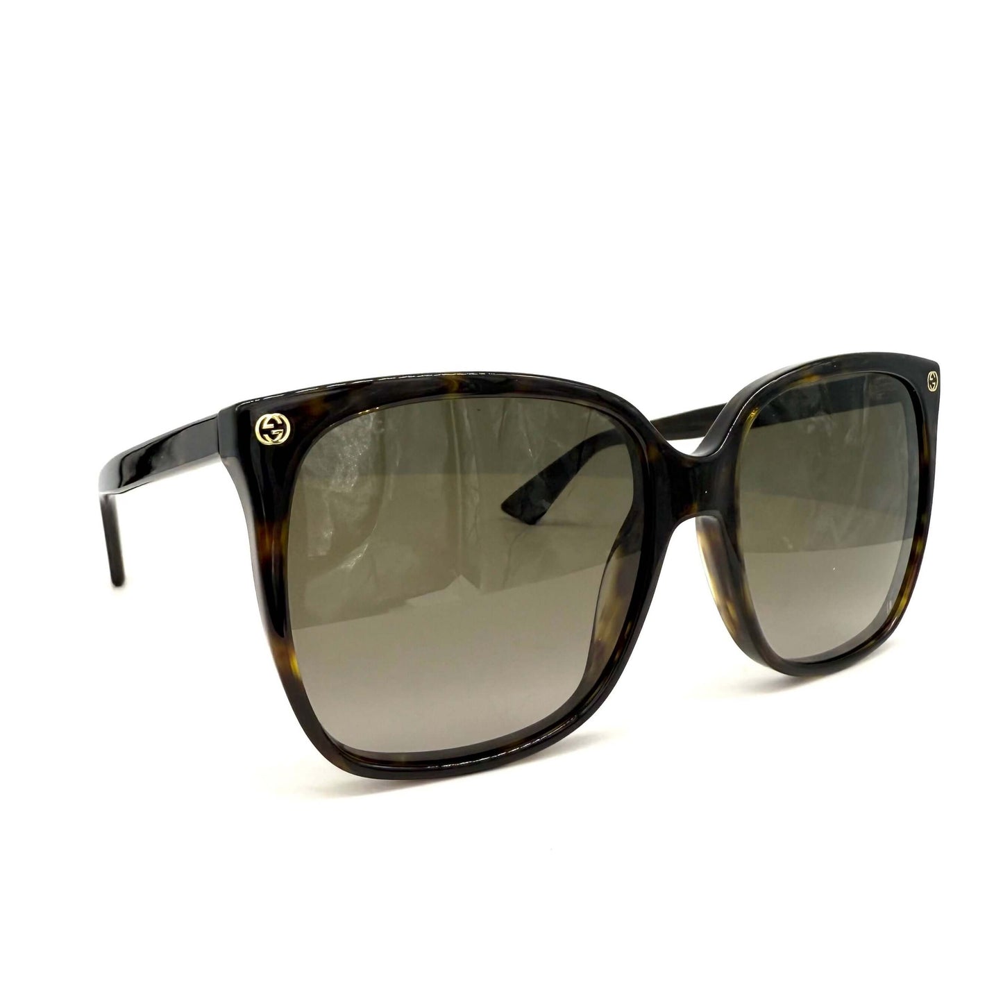 Gucci GG0022S Cat Eye Sunglasses in Havana with Brown Lenses