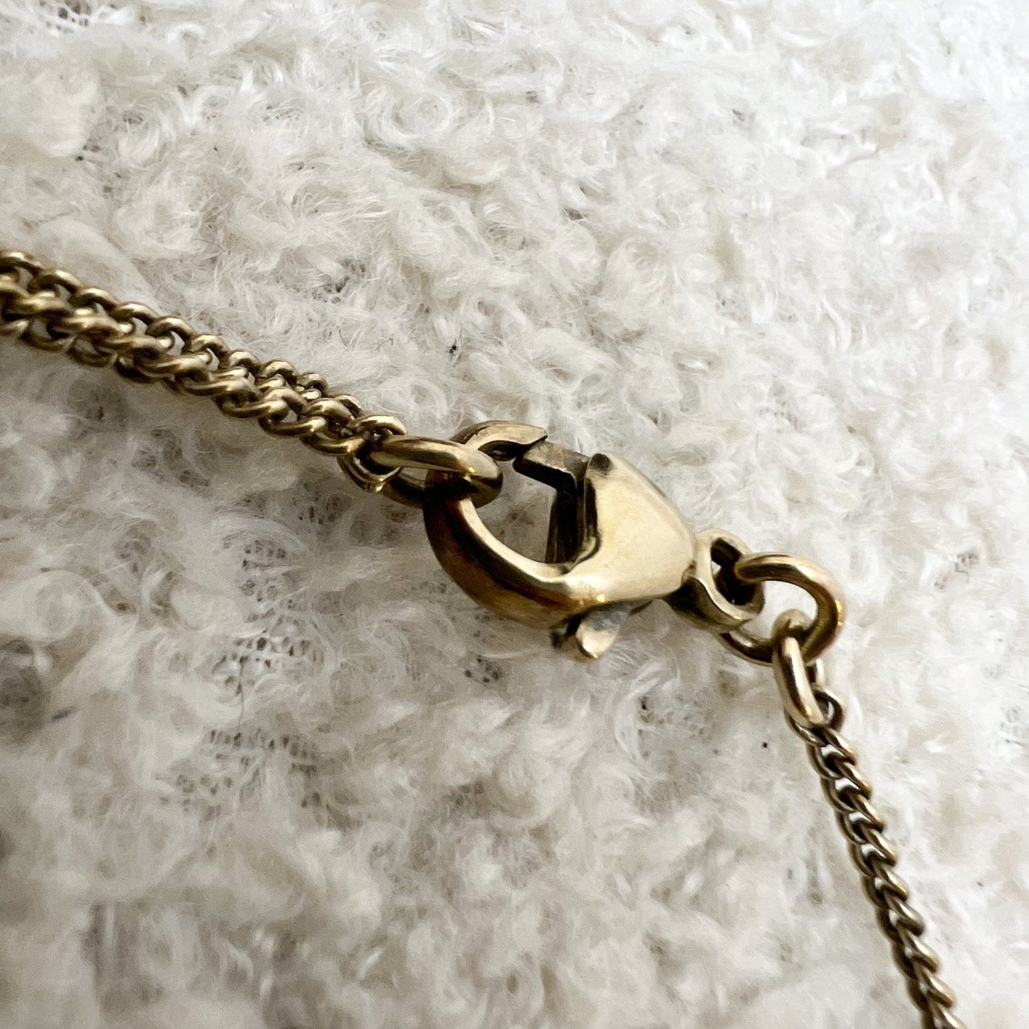 Chanel CC Logo with Dangling Pearl Necklace in Aged Gold HW