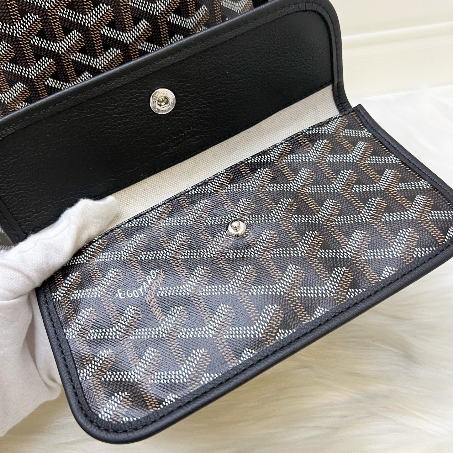 [Havik ShopsNew] Goyard Saint Louis PM Tote in Black Signature Goyardine Canvas