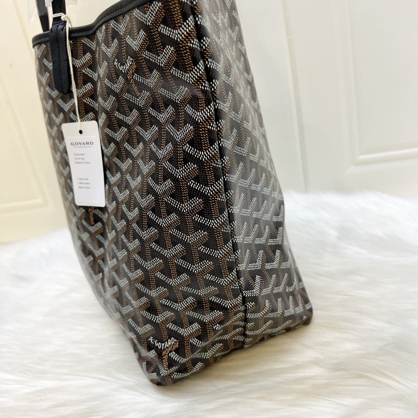 [Havik ShopsNew] Goyard Saint Louis PM Tote in Black Signature Goyardine Canvas