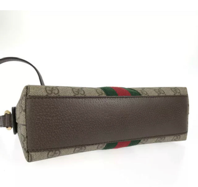 GUCCI OPHIDIA GG SUPREME SHERRY LINE CROSSBODY BAG
