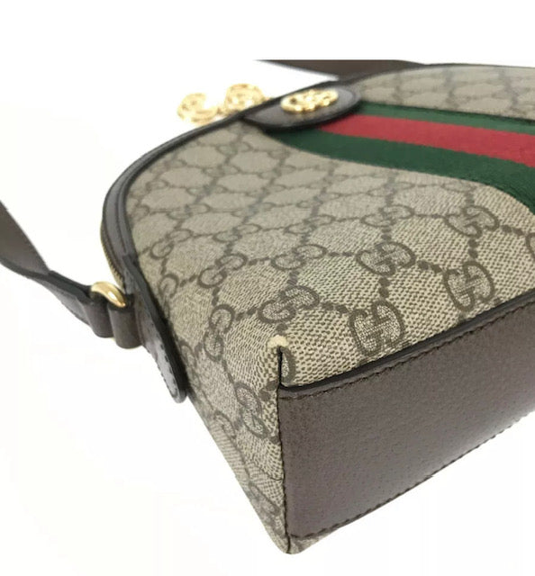 GUCCI OPHIDIA GG SUPREME SHERRY LINE CROSSBODY BAG
