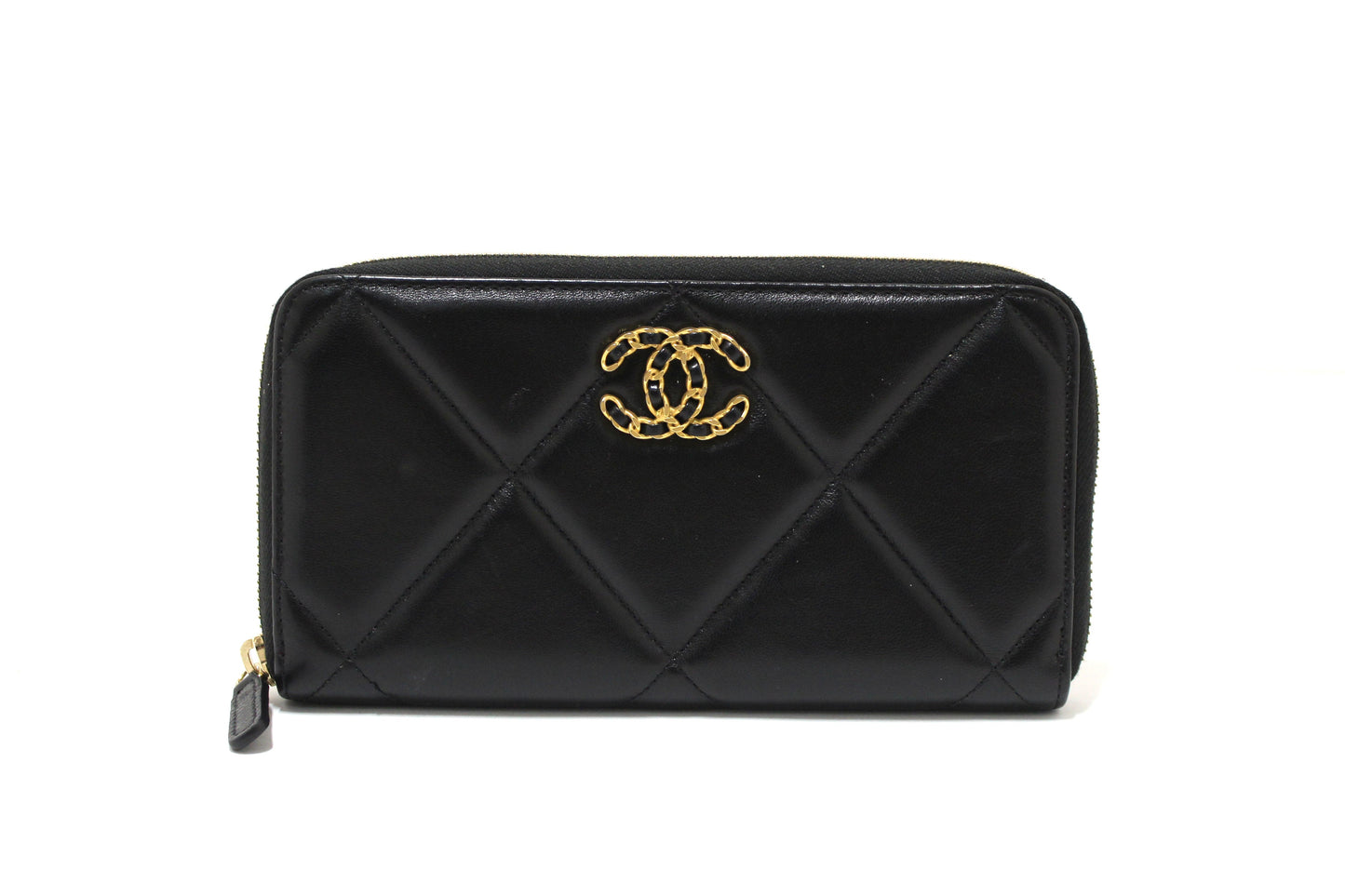 CHANEL Chanel 19 Black Quilted Lambskin Leather Long Zip Around Wallet | Havik Shop.com - Shop Now at Havik Shop.com