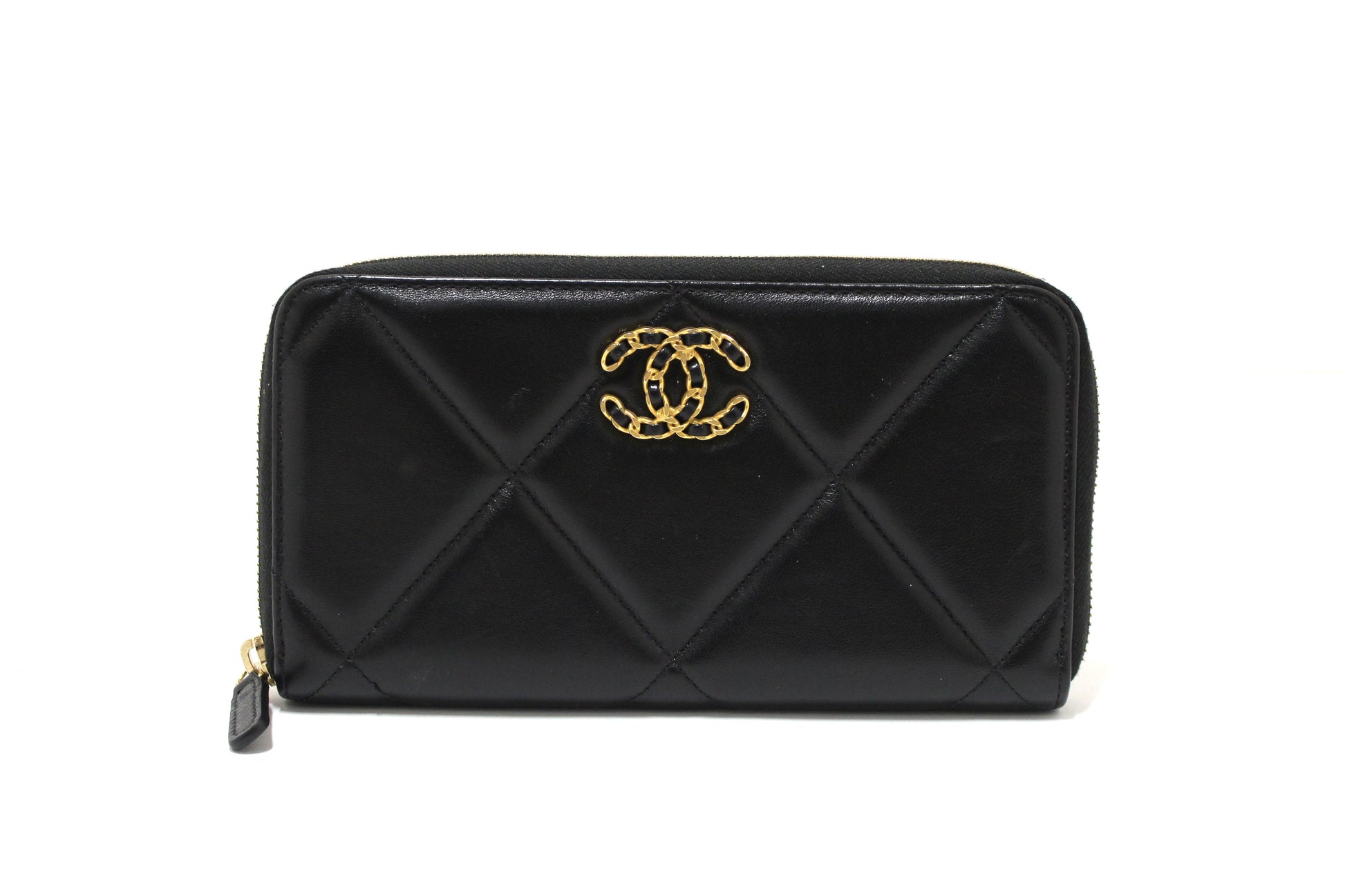 CHANEL Chanel 19 Black Quilted Lambskin Leather Long Zip Around Wallet | Havik Shop.com - Shop Now at Havik Shop.com