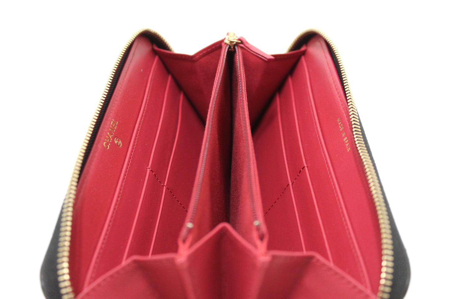 Chanel 19 Black Quilted Lambskin Leather Long Zip Around Wallet