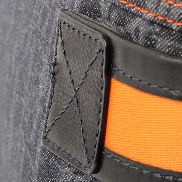 CHRISTIAN DIOR Flightline Denim Trotter Pattern Logo Plate Tote Bag Indigo/Orange