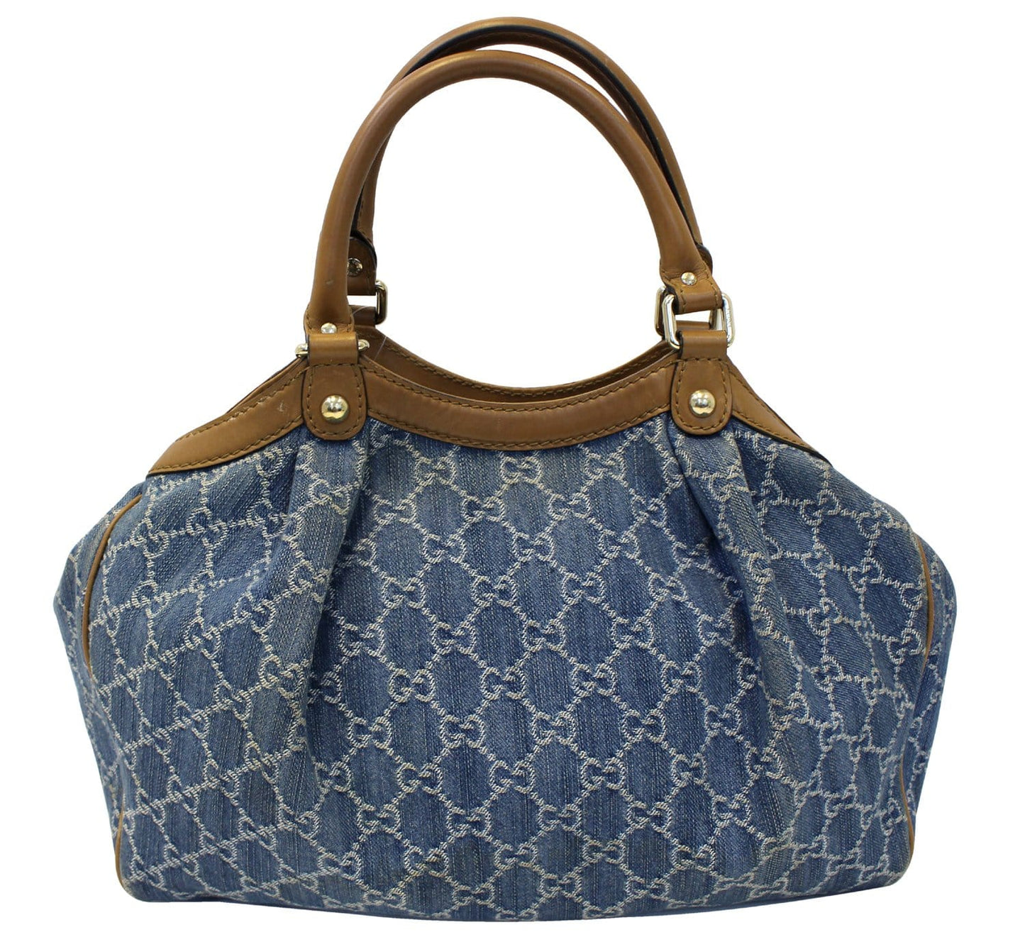 GUCCI GG Blue Denim Sukey Tote Shoulder Bag Gucci Sukey