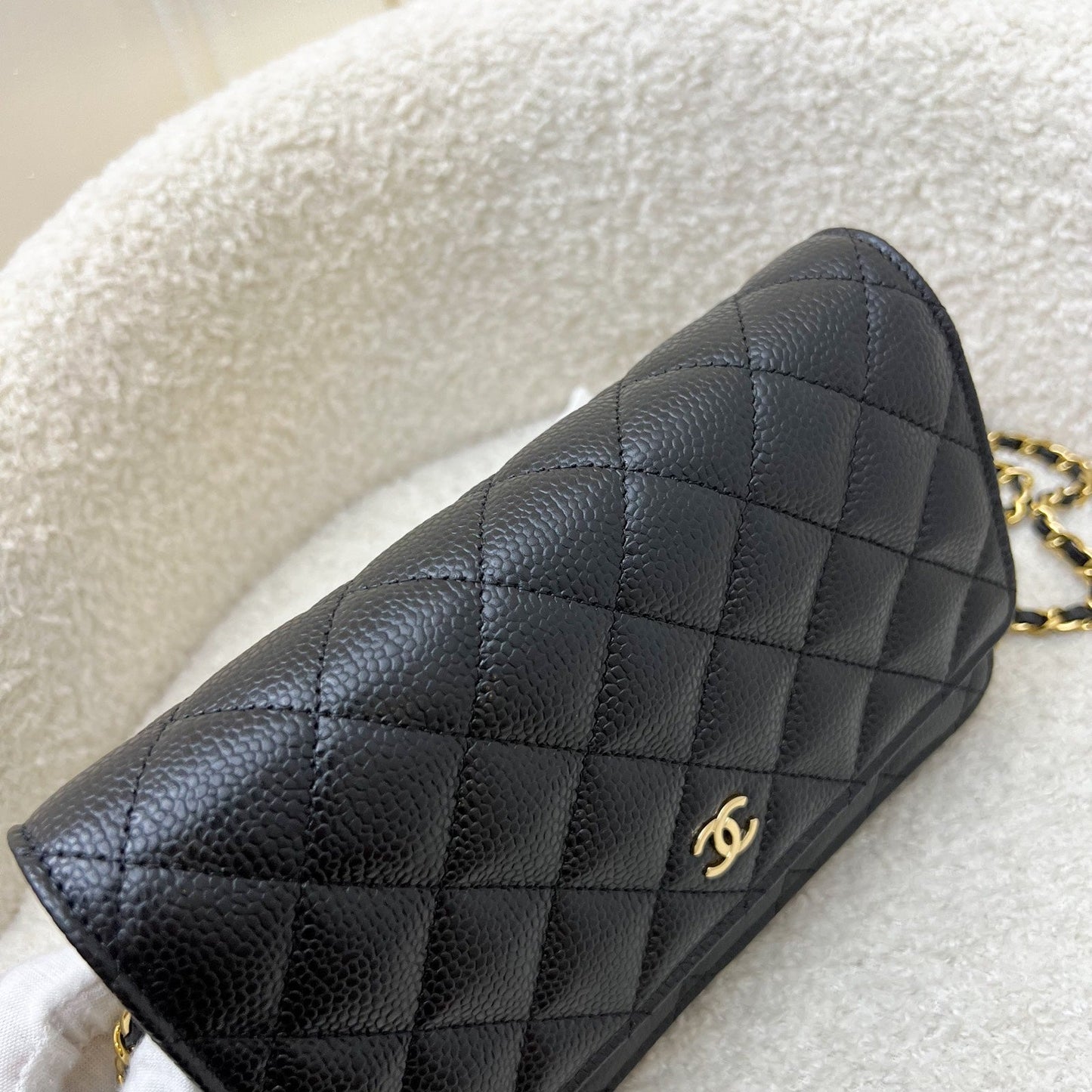 Chanel Classic Wallet on Chain WOC in Black Caviar and GHW