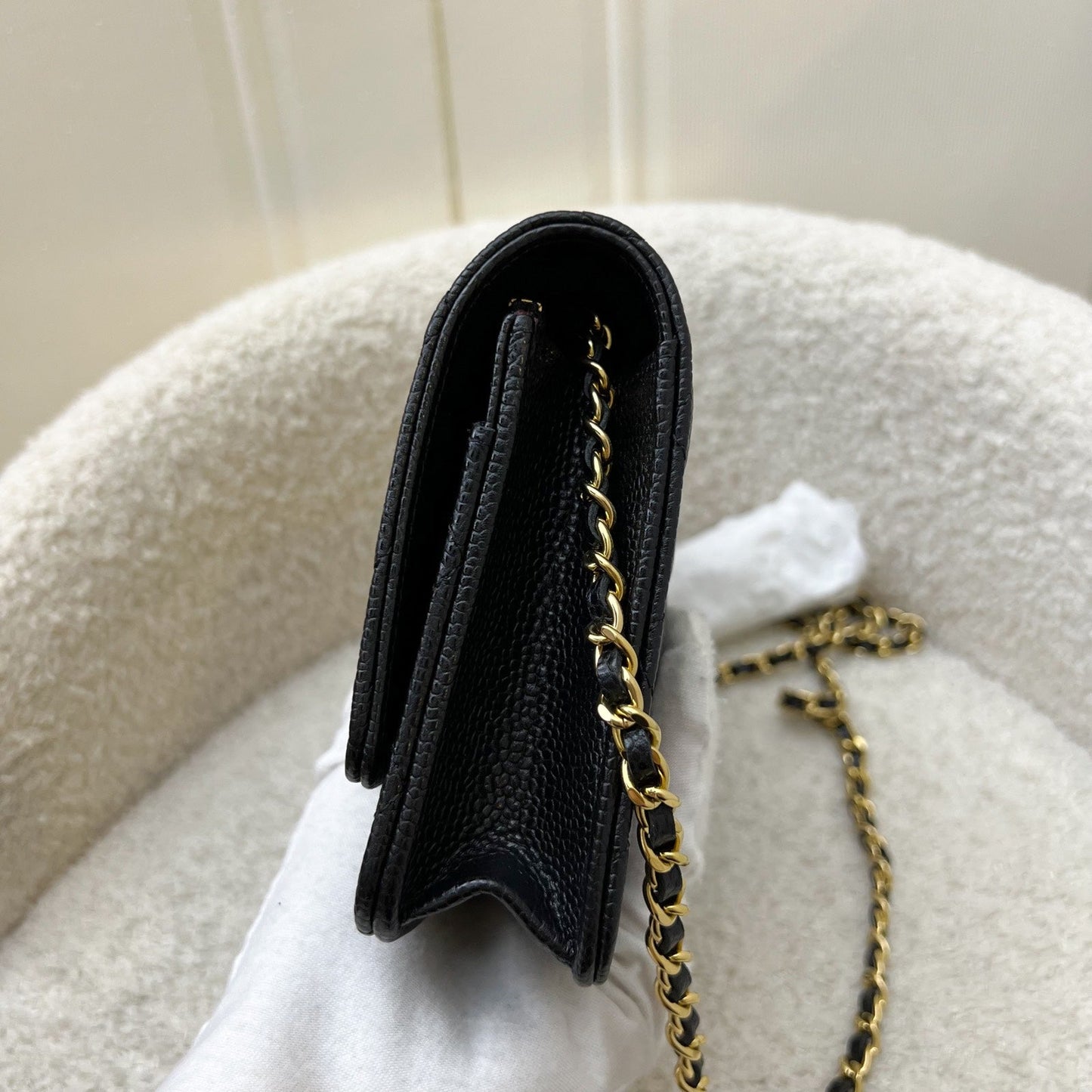 Chanel Classic Wallet on Chain WOC in Black Caviar and GHW