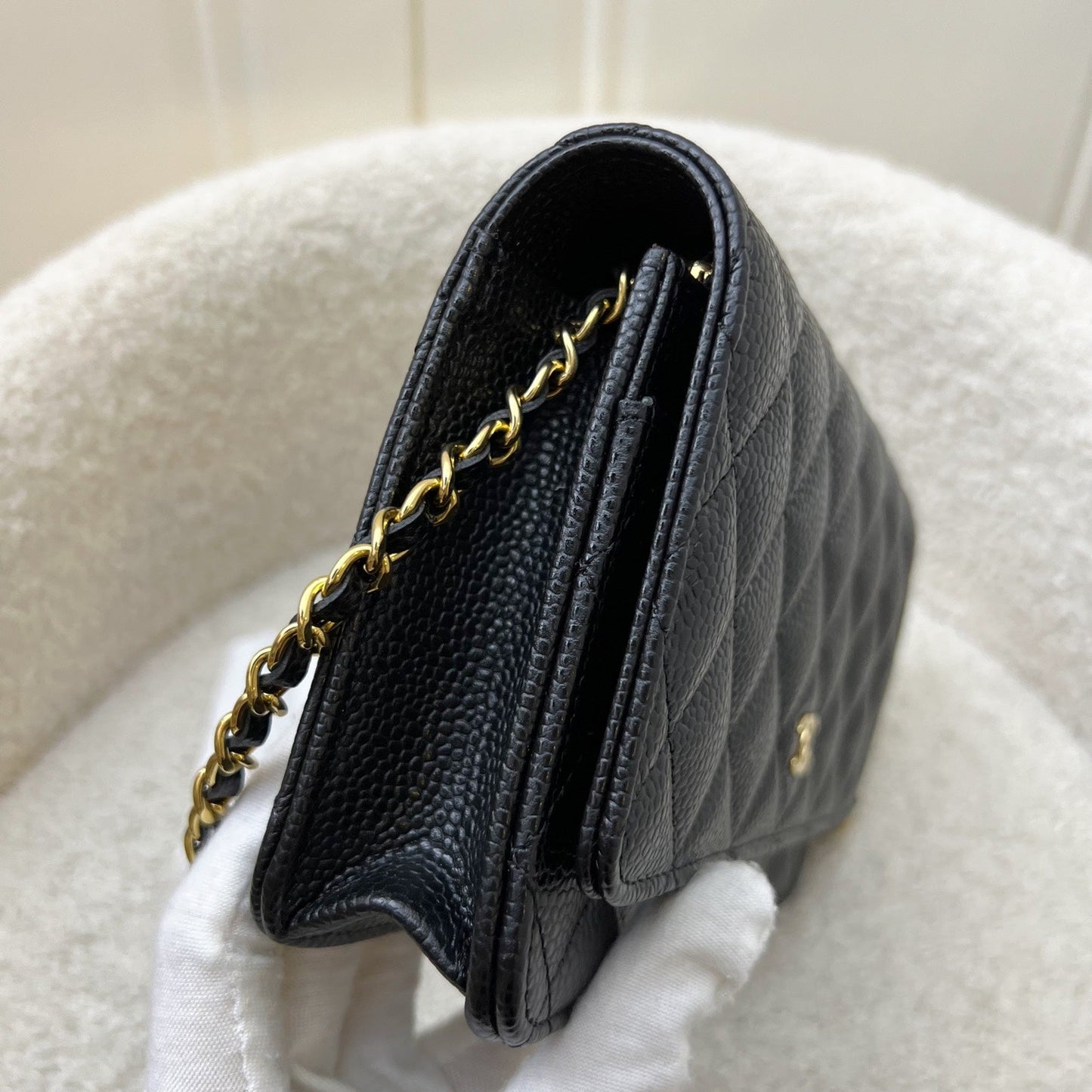 Chanel Classic Wallet on Chain WOC in Black Caviar and GHW