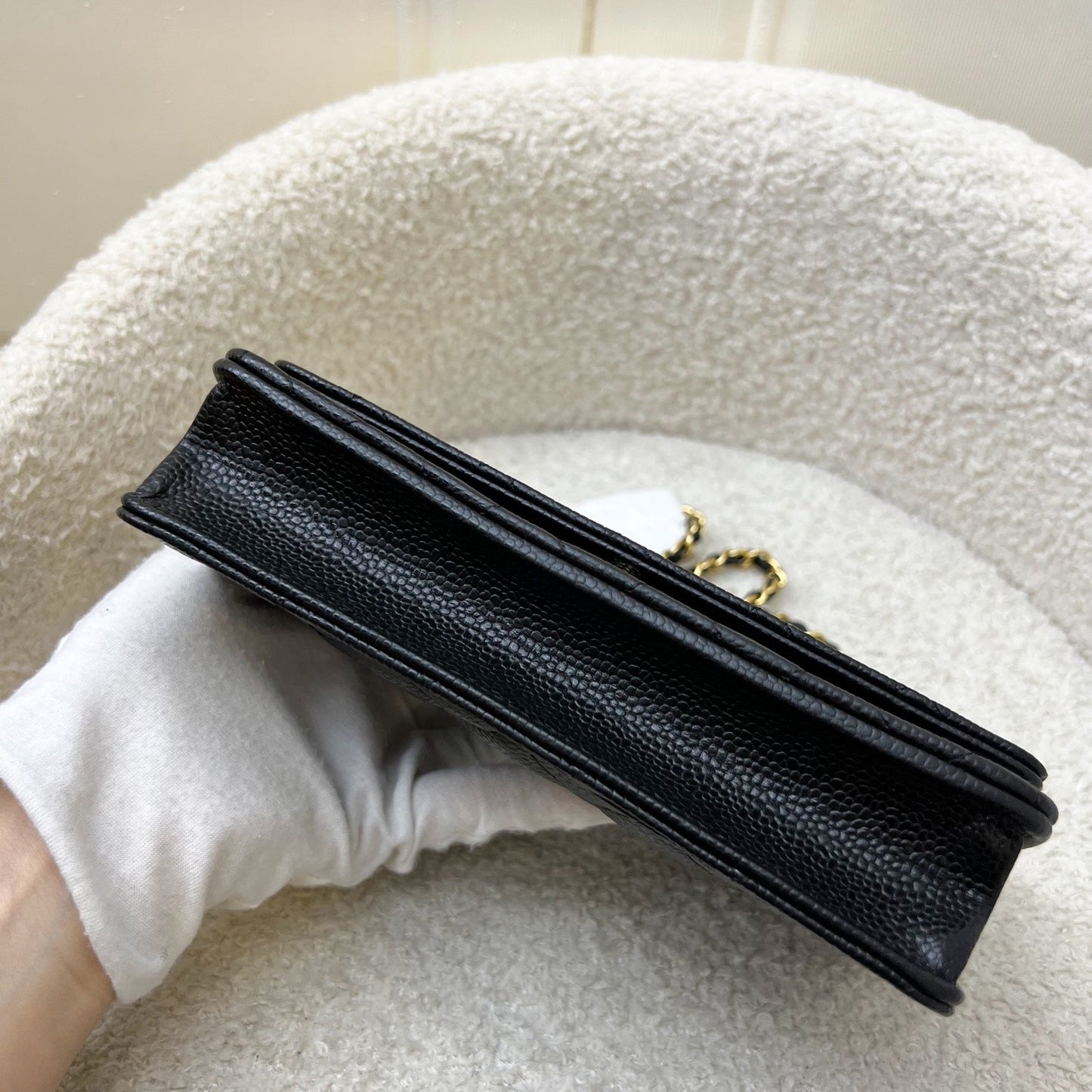 Chanel Classic Wallet on Chain WOC in Black Caviar and GHW