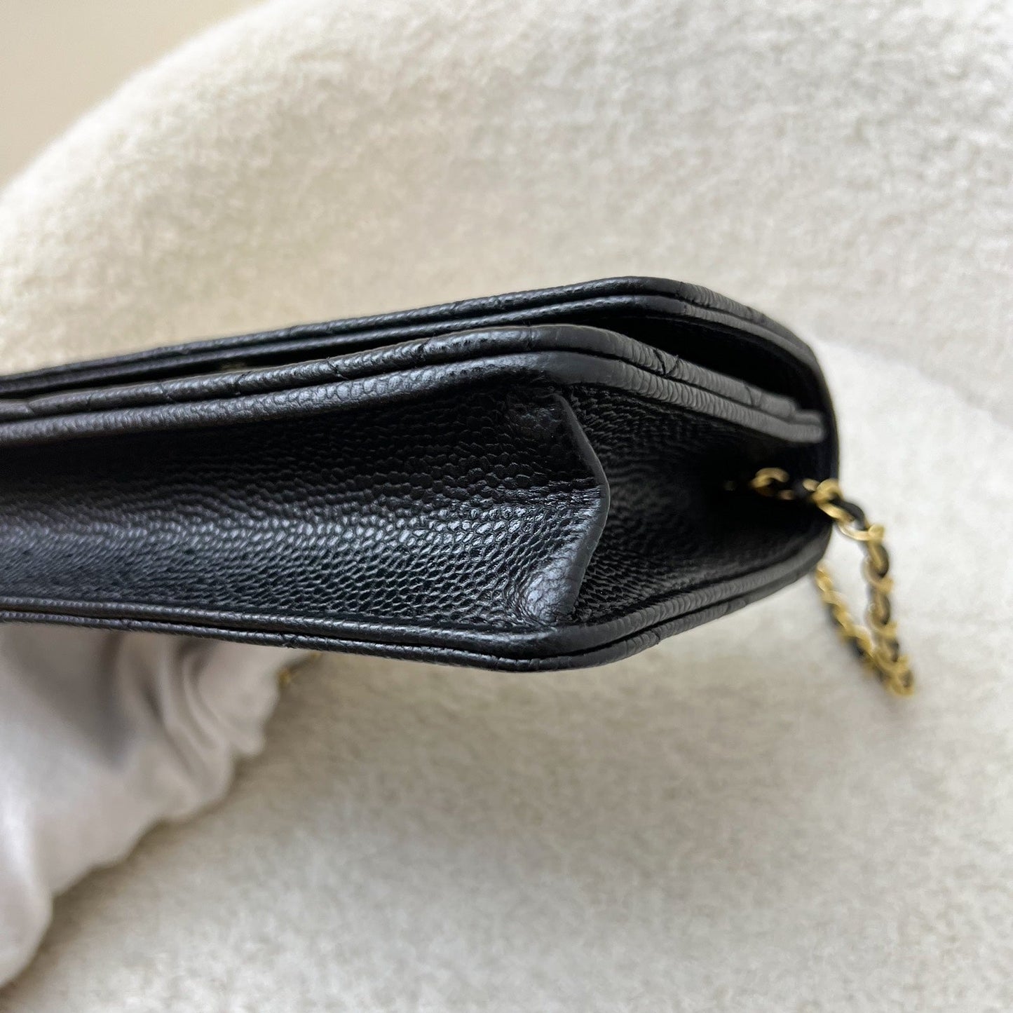 Chanel Classic Wallet on Chain WOC in Black Caviar and GHW