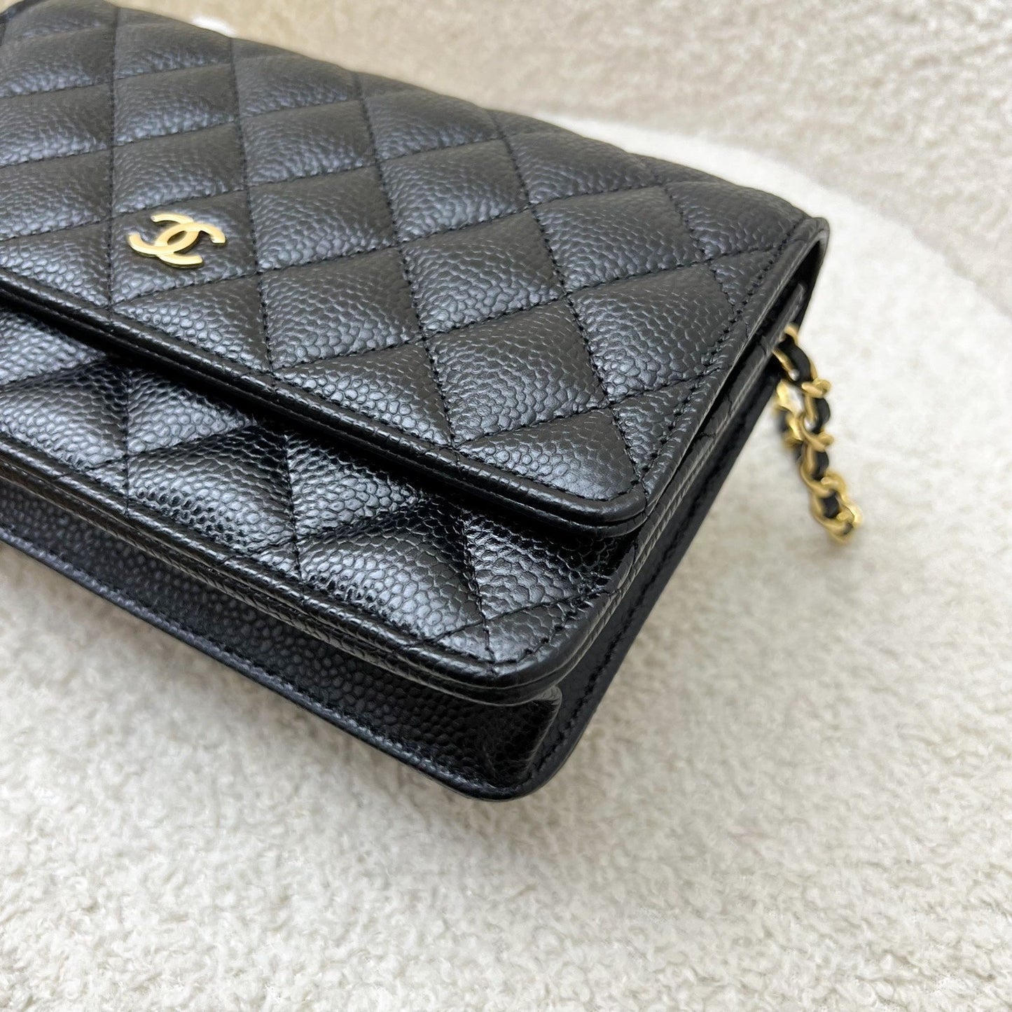 Chanel Classic Wallet on Chain WOC in Black Caviar and GHW
