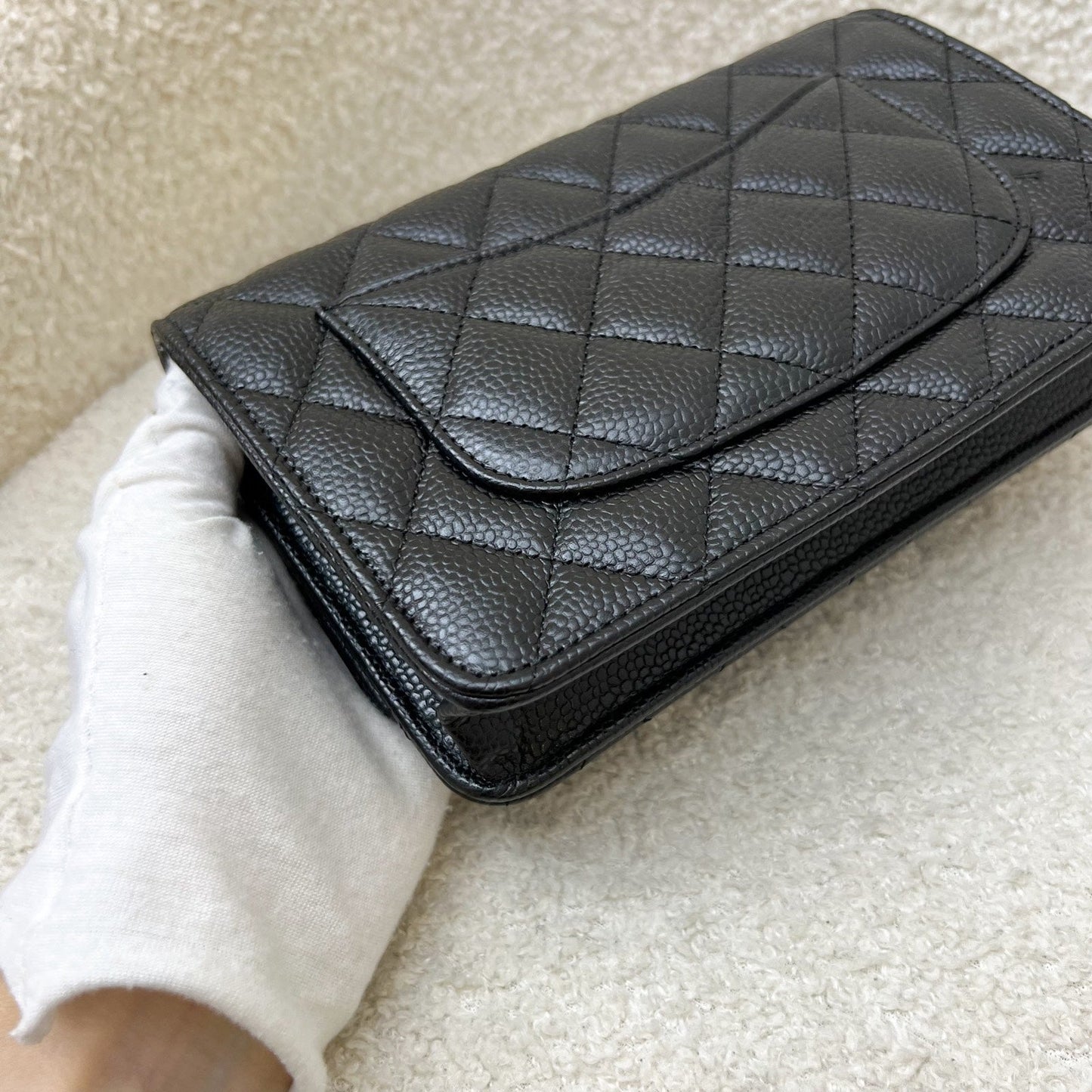 Chanel Classic Wallet on Chain WOC in Black Caviar and GHW