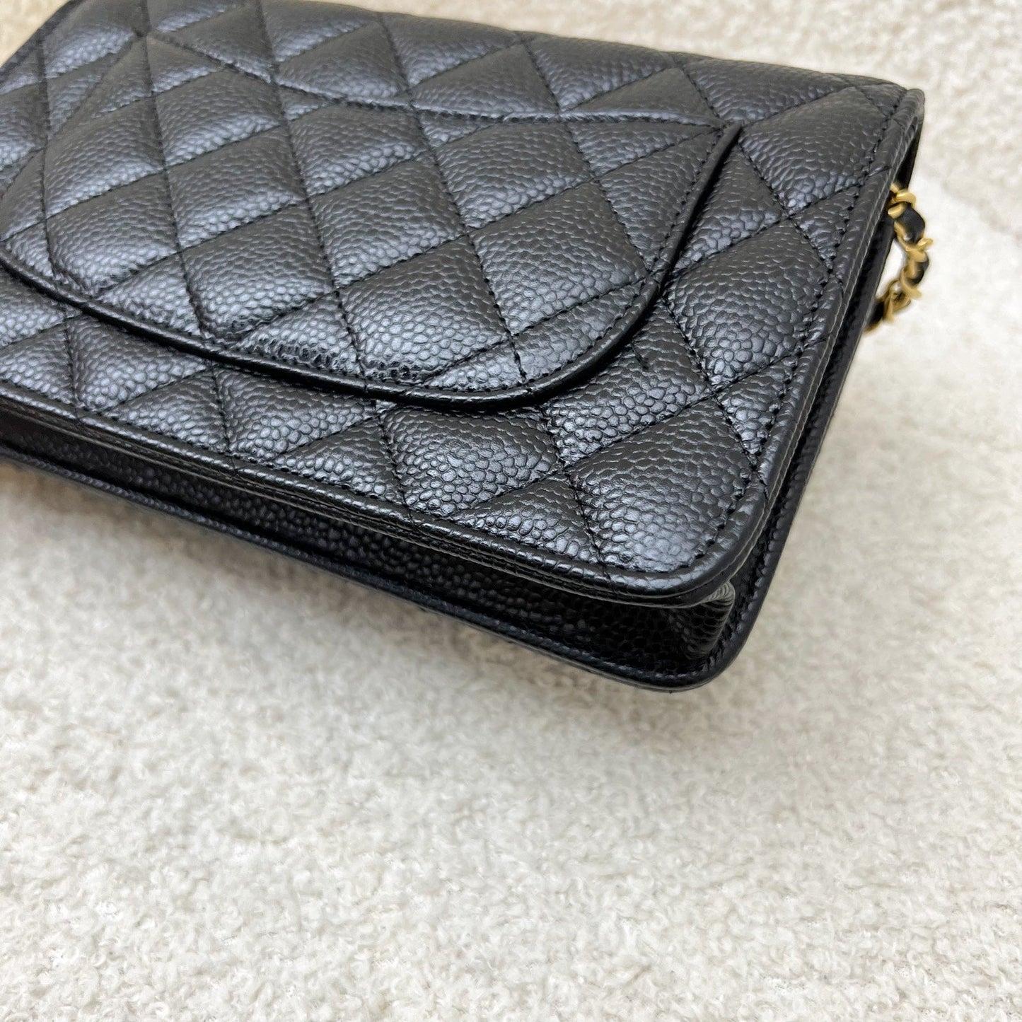 Chanel Classic Wallet on Chain WOC in Black Caviar and GHW