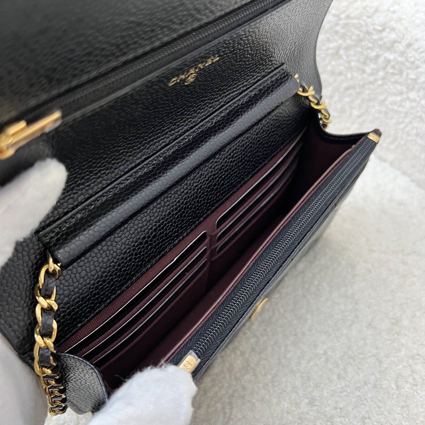 Chanel Classic Wallet on Chain WOC in Black Caviar and GHW