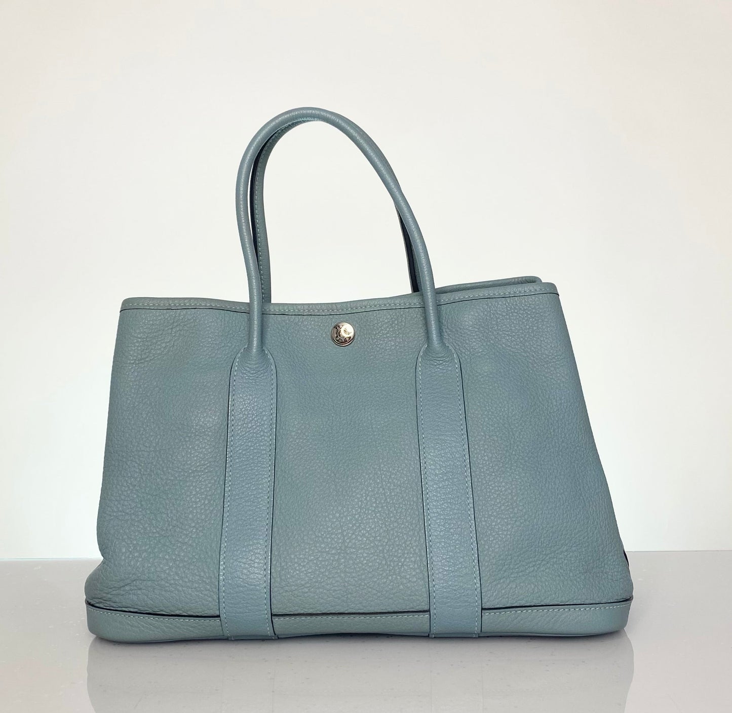 Preloved Hermes Garden Party PM 30 Blue Lin Negonda