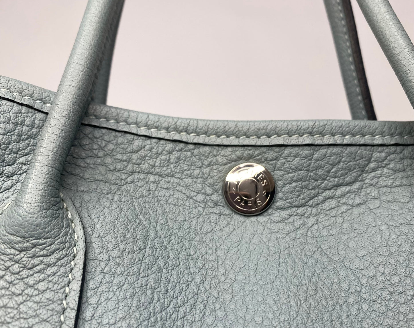 Preloved Hermes Garden Party PM 30 Blue Lin Negonda