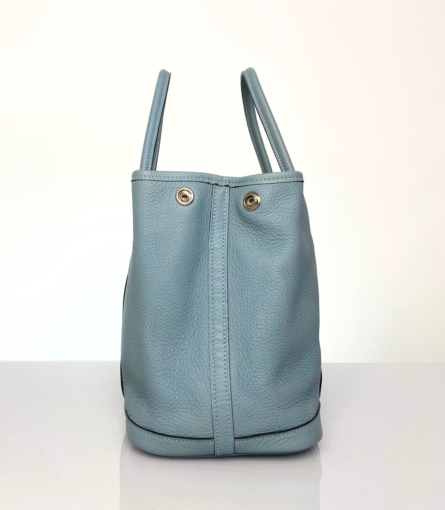 Preloved Hermes Garden Party PM 30 Blue Lin Negonda