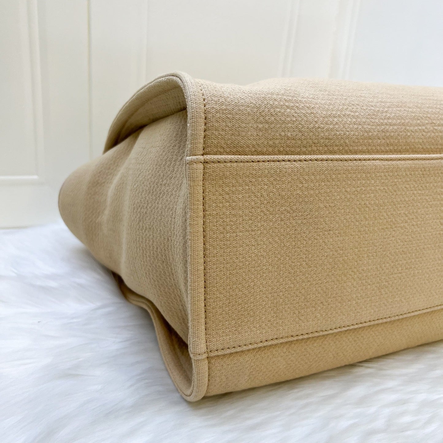 Chanel Large Deauville Tote in 22C Beige Fabric SHW