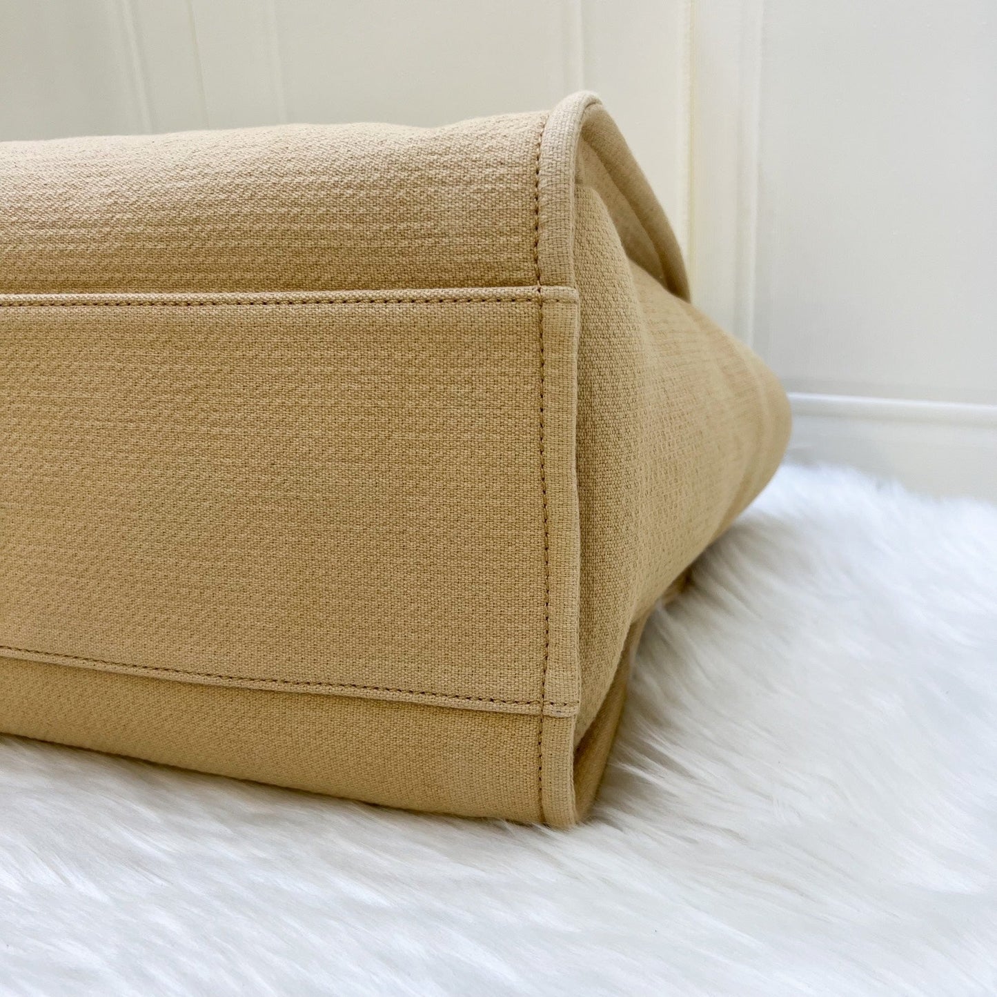 Chanel Large Deauville Tote in 22C Beige Fabric SHW