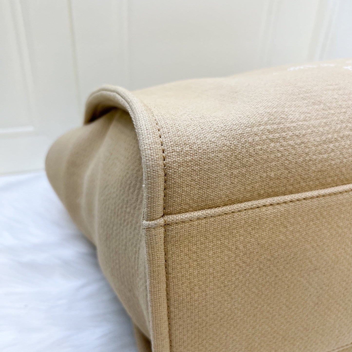 Chanel Large Deauville Tote in 22C Beige Fabric SHW