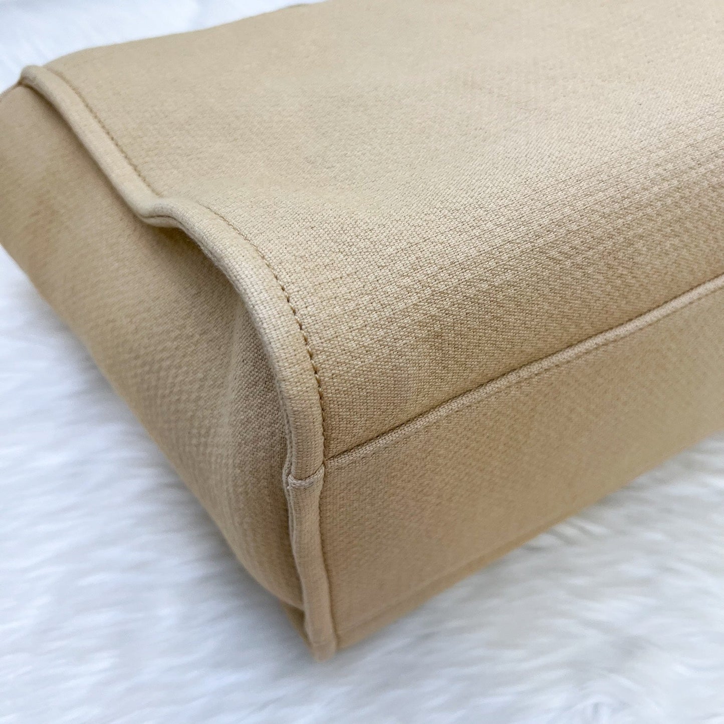 Chanel Large Deauville Tote in 22C Beige Fabric SHW