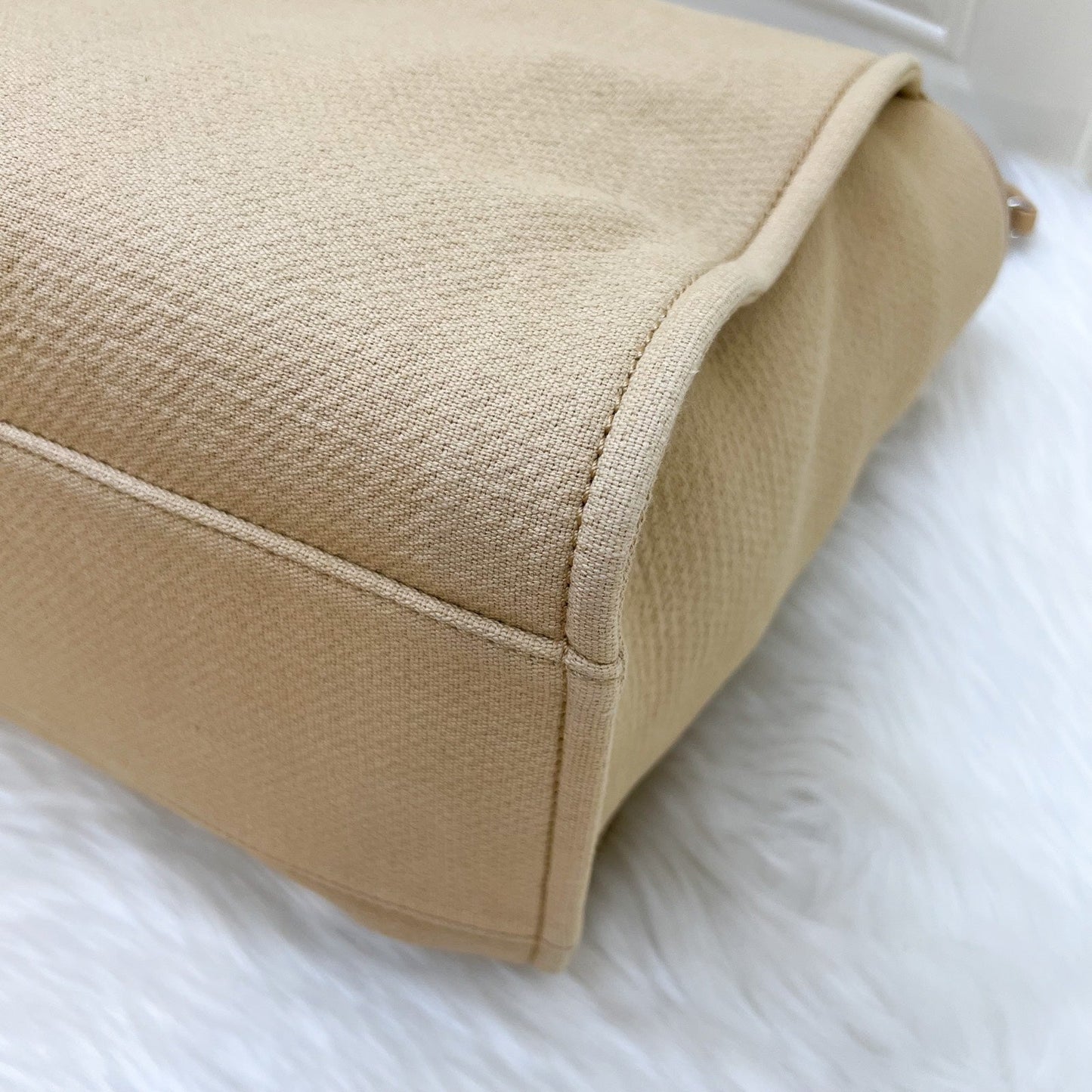 Chanel Large Deauville Tote in 22C Beige Fabric SHW