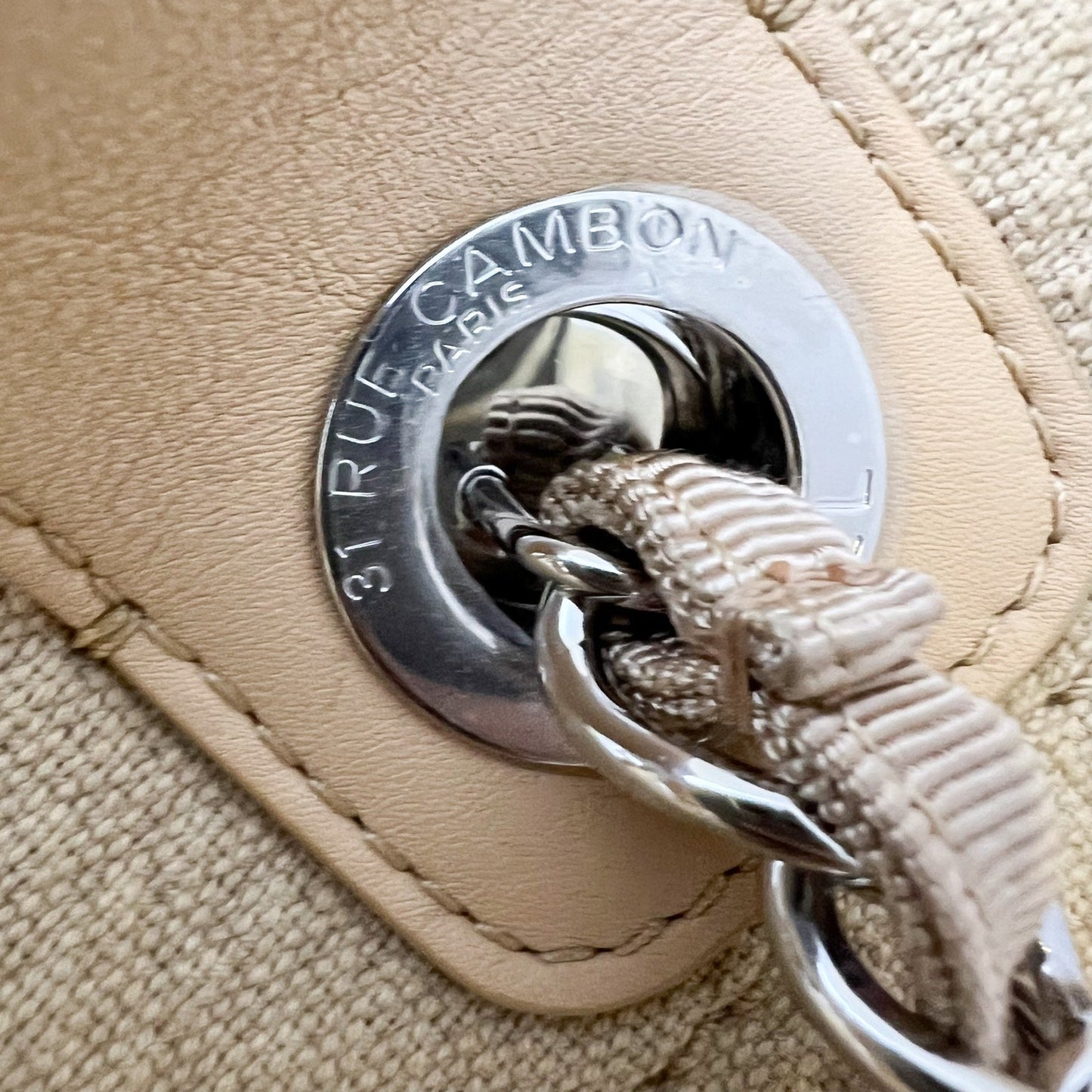 Chanel Large Deauville Tote in 22C Beige Fabric SHW