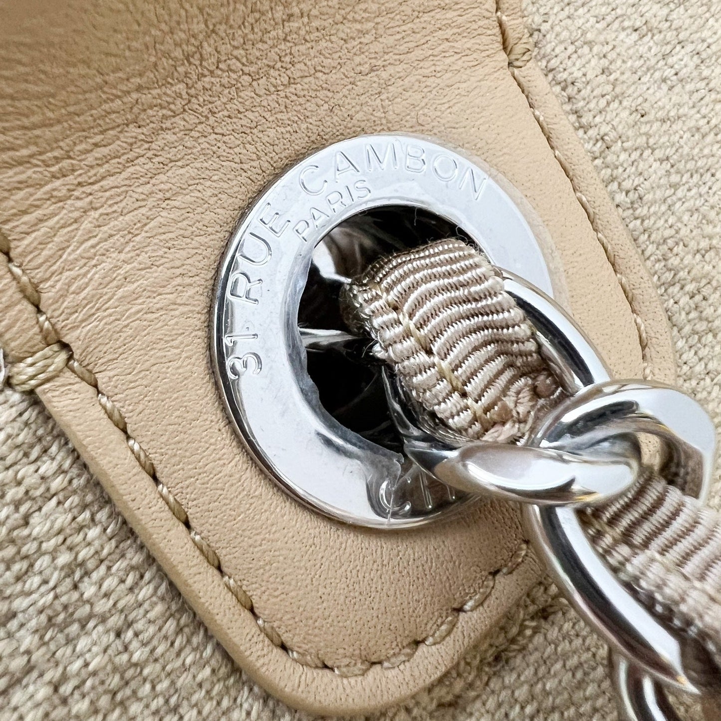 Chanel Large Deauville Tote in 22C Beige Fabric SHW