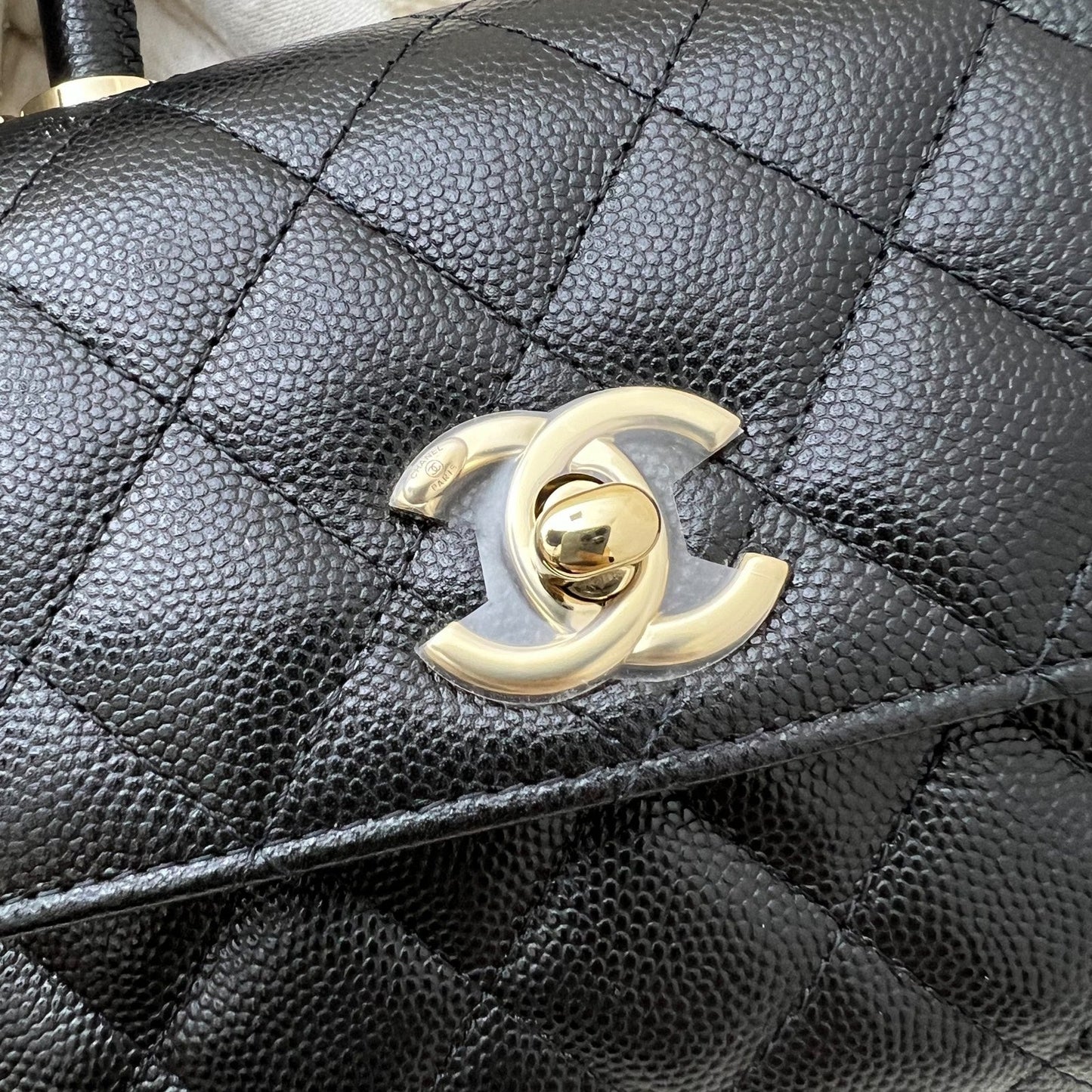 Chanel Micro Coco Handle Flap Bag in Black Caviar and LGHW (AP4244)