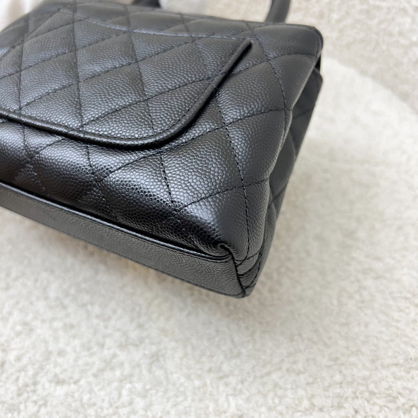 Chanel Micro Coco Handle Flap Bag in Black Caviar and LGHW (AP4244)